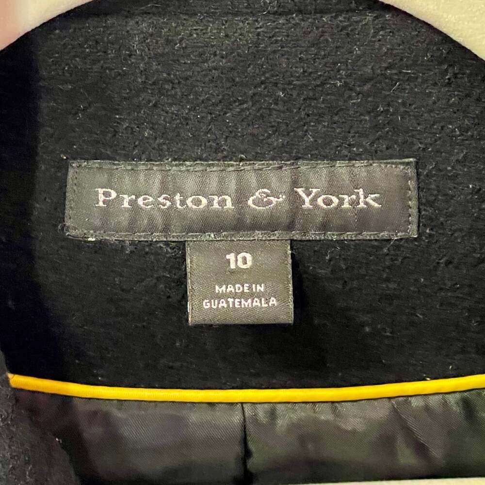 Preston & York Women's Classic Black Double Breasted Wool Blend Peacoat - Picture 4 of 7